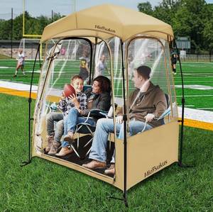 lot 51F image: Brand New Instant Weather Proof Pod Pop Up Bubble Clear View Tent Sports Pod with Extra Top Cover Fits 1-3 People B