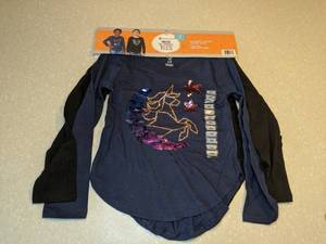lot 435 image: New Members Mark Two Pack Girls Tees Unicorn Black Blue Size 45 M