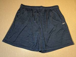 lot 452 image: New Mens Reebok Jersey Shorts Dress Blues and Gray Size XXL M