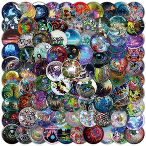 lot 54A image: 100 Brand New Vibrant & Whimsical Stickers N