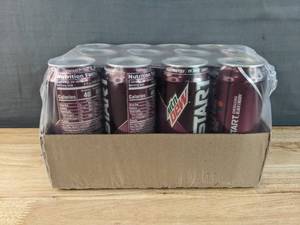 lot 46A image: 12 Brand New Mountain Dew Kickstart Black Cherry Start Up 16oz. N