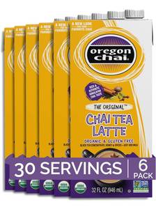 lot 30F image: 6-Pack Brand New Oregon Chai Original Chai Concentrate Boxes N