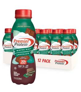 lot 47F image: Brand New 12-Pack Premier Protein Shake 11.5 oz Bottles, Limited Edition Winter Mint Chocolate N