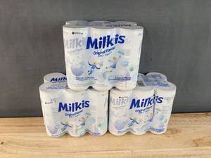 lot 36F image: Brand New 3 LOTTE Milkis Soda Beverage, 8.5 Fluid Ounce (Pack of 6) $42 Retail N