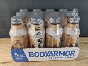 lot 15F image: 12-Pack Brand New BodyArmor Lyte Peach Mango Sports Drink N