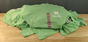 lot 64F image: Resellers Paradise 15 NCAA Nebraska Corn Huskers Womens Graphic Pocket Shirt SMLXLXXL Mint Green N