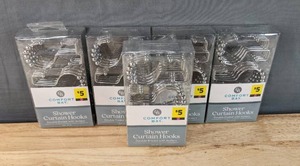 lot 308 image: 5 Brand New Sets of Comfort Bay Metal Shower Curtain Hooks N