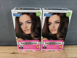 lot 72F image: 2 Brand New Lucky Super Soft True Hair Color 30 Dark Brown N