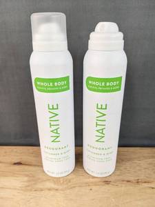 lot 5F image: 2 Brand New Native Whole Body Deodorant Cucumber and Mint Scent $28 Retail N