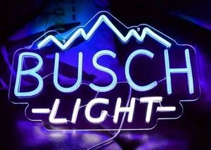 lot 14F image: Brand New Busch Light LED Neon Sign Wall Decor N