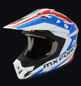 lot 3B image: Brand New MX Force MHS39 Jet Motocross Helmet - Red, White & Blue - Adult Size Medium N