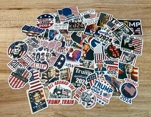 lot 35A image: 50 Brand New Donald Trump MAGA President Stickers P