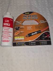 lot 66 image: New 25 ft air hose with compressor oil