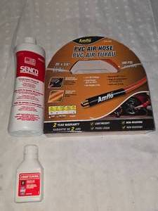 lot 67 image: New 25 ft air hose with compressor oil