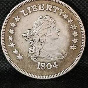 lot 11 image: 1804 Liberty Silver Plated Copy Dollar
