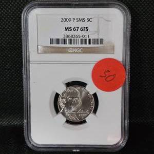 lot 30 image: 2009 P, SMS %C, NGC, MS 67, 6FS