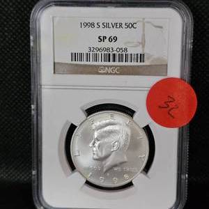 lot 32 image: 1998 S Silver Kennedy NGC SP69