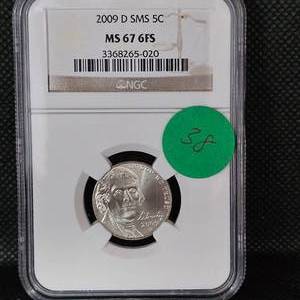 lot 38 image: 2009 D SMS 5C NGC MS67 6FS