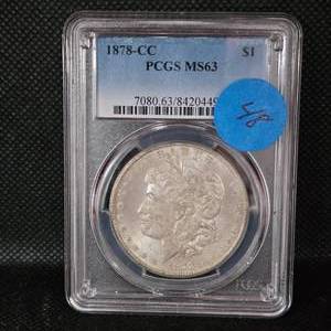 lot 48 image: 1878 Carson City Morgan Dollar PCGS MS63