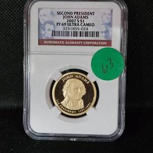 lot 63 image: 2007 S Second President NGC PF Ultra Cameo