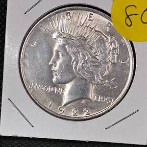 lot 80 image: 1922 Peace Dollar