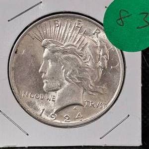 lot 83 image: 1924 Peace Dollar
