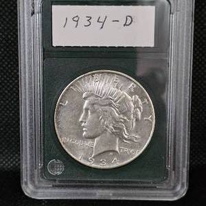 1934 D XF Peace Dollar
