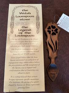 lot 51 image: Welsh Love Spoon with Heart and Flower Design
