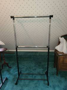 lot 201 image: Adjustable Garment Rack with Wheels