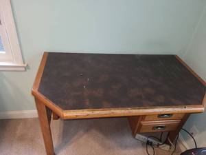 lot 223 image: Wooden Office Desk with Two Drawers