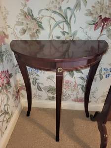 lot 235 image: Vintage Mahogany Demilune Console Table