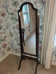 lot 236 image: Full-Length Cheval Mirror with Solid Wood Frame