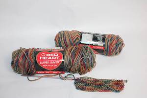 lot 9 image: Lot of 2 Red Heart Super Saver Multicolor Worsted Yarn