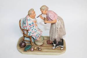 lot 25 image: Gorham Norman Rockwell Figurine Spring Tonic First Edition