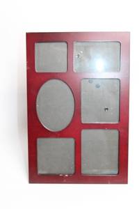 lot 32 image: Mahogany Wood Multi-Photo Collage Frame