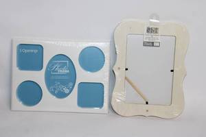 lot 37 image: ArtMinds Wooden Frame and 5-Opening Photo Frame Set
