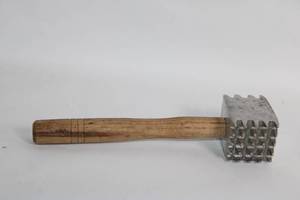 lot 75 image: Wood and Metal Meat Tenderizer Mallet