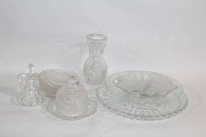 lot 107 image: Collection of Elegant Glassware with Crystal Patterns