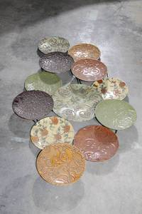 lot 157 image: Set of Decorative Metal Wall Sculptures with Floral Design