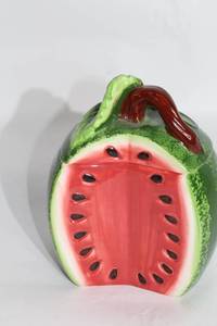 lot 187 image: Watermelon-Themed Ceramic Cookie Jar with Lid