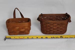 lot A-211 image: Set of 2 Longaberger Handwoven Wooden Baskets