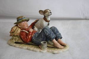 lot 232 image: Norman Rockwell Inspired Figurine - Four Seasons Spring - Adventures Between Adventures