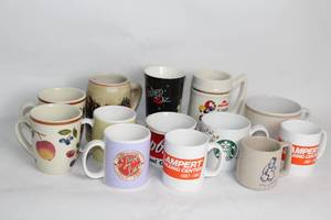 lot 279 image: Collection of 14 Assorted Mugs and Steins Featuring Various Designs