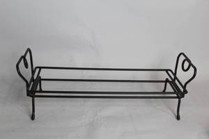 lot 284 image: Black Metal Fireplace Log Holder Rack