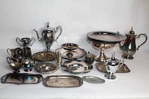lot 310 image: Collection of Silver-Plated Tea and Serving Ware
