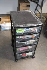 lot 344 image: Rolling Storage Cart with Crafting Supplies