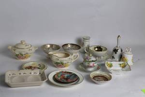 lot 345 image: Collection of Vintage Floral Porcelain Dishes and Bowls