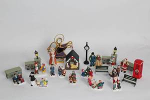 lot 352 image: Holiday Village Figurine Set with Christmas Characters