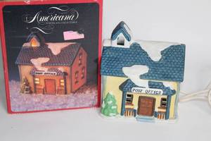 lot 355 image: American Porcelain Collectible Light-up Post Office Decoration