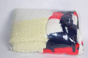 lot 360 image: Handmade Crochet Blanket with Multi-Color Design